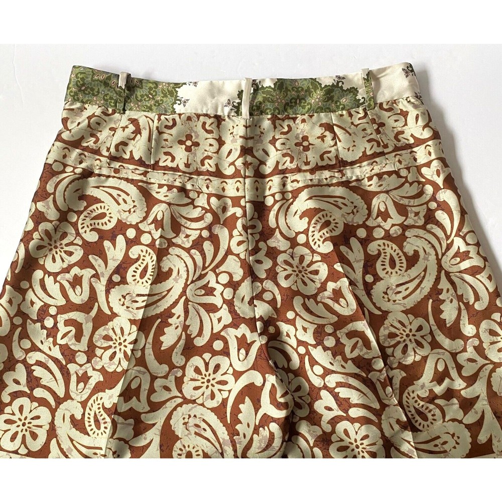 Zara Pants Womens L Multicolor Floral Paisley Wide Leg Satin Effect NWT Flaw - Picture 6 of 16
